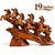 WellHomes™ 7 Running Horses Statue for Home Decor – 19 Inches Premium Brown Decorative Horse Showpiece for Living Room, Office & Entrance