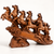 WellHomes™ 7 Running Horses Statue for Home Decor – 19 Inches Premium Brown Decorative Horse Showpiece for Living Room, Office & Entrance