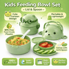 Kids Lunch Box with Feeding Bowl Set – Cartoon Design with Lid & Spoon (BPA - Free) - Wellhomes™