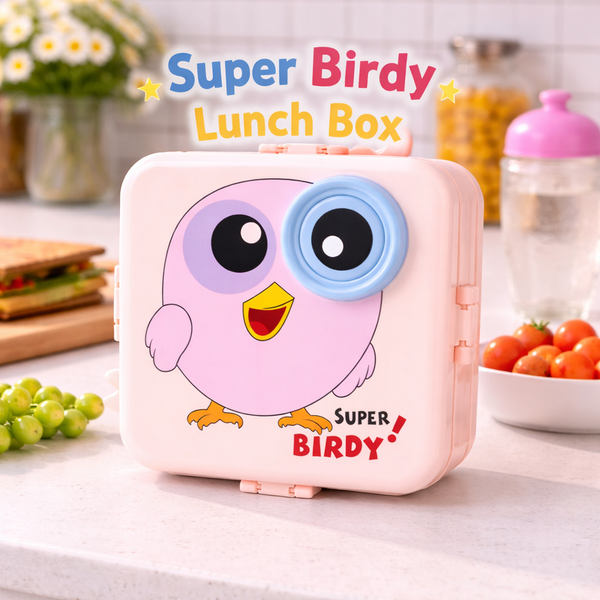 Super Birdy Kids Lunch Box | Fun Cartoon Design, Safe & Durable