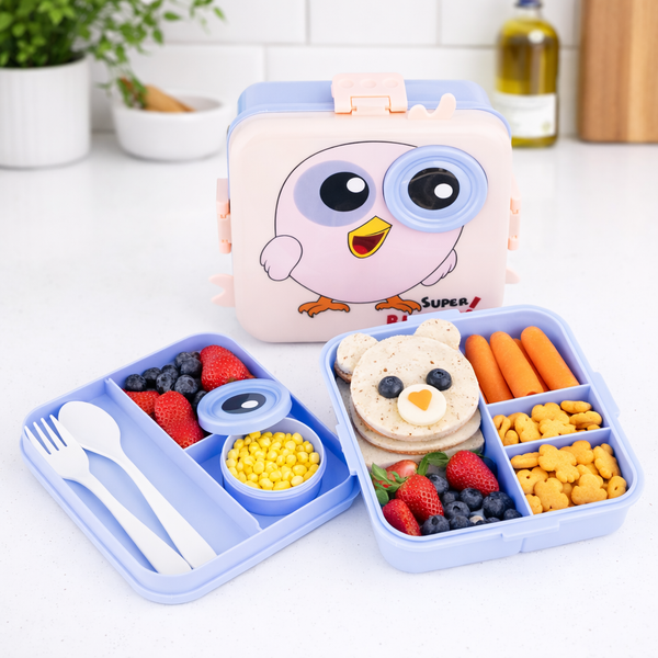 Super Birdy Kids Lunch Box | Fun Cartoon Design, Safe & Durable