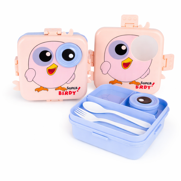 Super Birdy Kids Lunch Box | Fun Cartoon Design, Safe & Durable