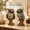 WellHomes™Decorative Owl Showpiece Set of 2 | Elegant Owl Figurines for Home Décor