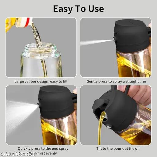Pack of 2 Oil Dispenser Bottles – 2 - in - 1 Spray & Pour | BPA Free Kitchen Oil Sprayer - Wellhomes™