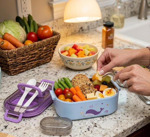 Premium Stainless Steel Bento Lunch Box with Integrated Utensils & Leak - Proof Snack Container – 650ml - Wellhomes™