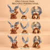 Eagle Statue Set of 3 for Home Décor | Premium Decorative Eagle Sculptures | Silver & Gold Finish
