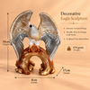Eagle Statue Set of 3 for Home Décor | Premium Decorative Eagle Sculptures | Silver & Gold Finish