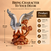 Eagle Statue Set of 3 for Home Décor | Premium Decorative Eagle Sculptures | Silver & Gold Finish