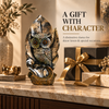 WellHomes™ Antique Owl Sculpture Showpiece | Artistic Owl Figurine for Home Décor | Black, Gold & Bronze Finish