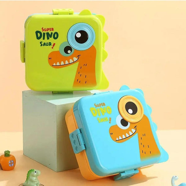 Super Dino Cartoon Lunch Box | Kids Food Storage Box with Secure Lock - Wellhomes™