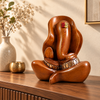 WellHomes™ Wooden Lord Ganesha Statue – Handcrafted Brown Decorative Idol for Home, Living Room & Pooja Décor