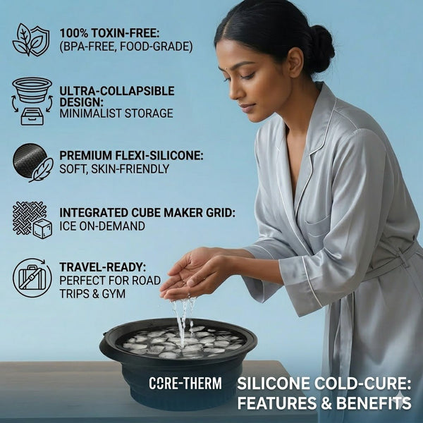Wellhomes™ 2 - in - 1 Collapsible Silicone Ice Face Wash Bowl - Integrated Ice Maker Lid for Cold Therapy, De - Puffing & Pore Tightening - Wellhomes™