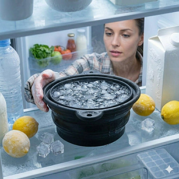 Wellhomes™ 2 - in - 1 Collapsible Silicone Ice Face Wash Bowl - Integrated Ice Maker Lid for Cold Therapy, De - Puffing & Pore Tightening - Wellhomes™