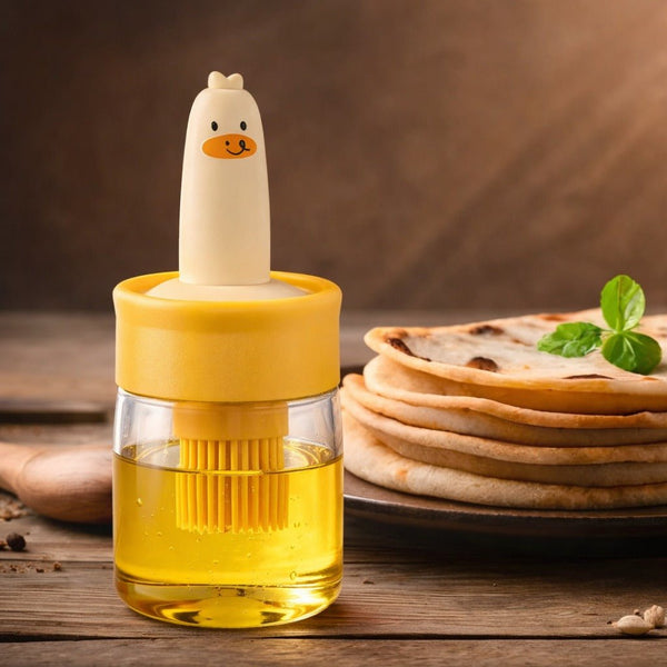Wellhomes™ 2 - in - 1 Oil Dispenser Bottle with Silicone Brush – Duck Design Oil Brush Bottle (Buy 1 Get 1 Free) - Wellhomes™