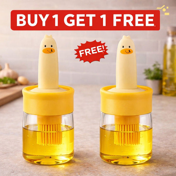 Wellhomes™ 2 - in - 1 Oil Dispenser Bottle with Silicone Brush – Duck Design Oil Brush Bottle (Buy 1 Get 1 Free) - Wellhomes™
