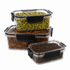 Wellhomes™ - Air - Tight Kitchen Storage Containers | Transparent BPA - Free Plastic Boxes with Black Lids |Stackable and Reusable Food Organizer for Grains, Snacks, Pulses, Spices. - Wellhomes™