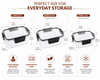 Wellhomes™ - Air - Tight Kitchen Storage Containers | Transparent BPA - Free Plastic Boxes with Black Lids |Stackable and Reusable Food Organizer for Grains, Snacks, Pulses, Spices. - Wellhomes™