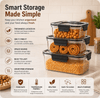 Wellhomes™ - Air - Tight Kitchen Storage Containers | Transparent BPA - Free Plastic Boxes with Black Lids |Stackable and Reusable Food Organizer for Grains, Snacks, Pulses, Spices. - Wellhomes™
