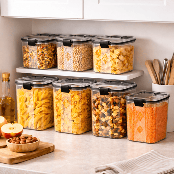 Wellhomes™ Airtight Food Storage Container Combo of (4pcs - 700ml + 4pcs - 1100ml) - Wellhomes™