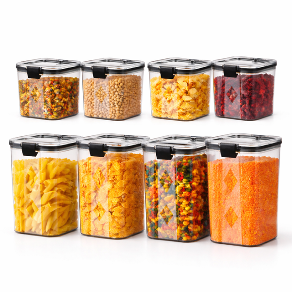 Wellhomes™ Airtight Food Storage Container Combo of (4pcs - 700ml + 4pcs - 1100ml) - Wellhomes™