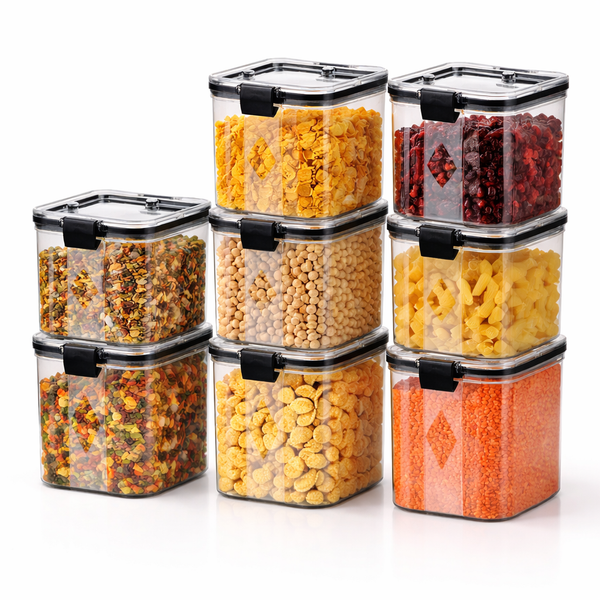 Wellhomes™ Airtight Food Storage Containers Set (8 pcs, 700ml) - Wellhomes™