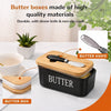 Wellhomes™ Ceramic Airtight Butter Storage with Bamboo Lid & Butter Knife | Kitchen Butter Keeper. - Wellhomes™