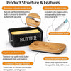 Wellhomes™ Ceramic Airtight Butter Storage with Bamboo Lid & Butter Knife | Kitchen Butter Keeper. - Wellhomes™