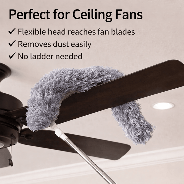 Wellhomes™ Extendable Flexible Microfiber Duster – Long Handle Dust Cleaner for Home - Wellhomes™