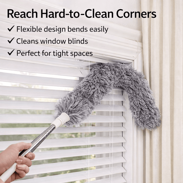 Wellhomes™ Extendable Flexible Microfiber Duster – Long Handle Dust Cleaner for Home - Wellhomes™