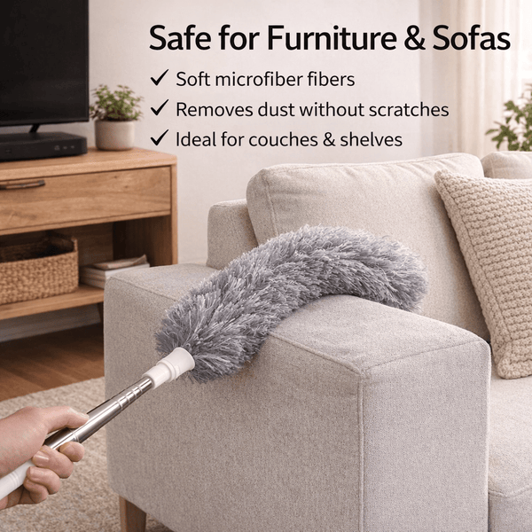Wellhomes™ Extendable Flexible Microfiber Duster – Long Handle Dust Cleaner for Home - Wellhomes™