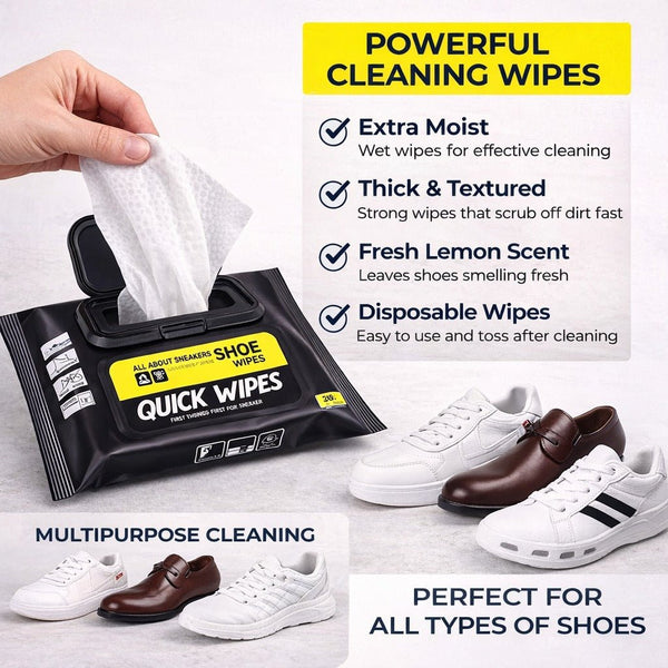 Wellhomes™ Quick Shoe Cleaning Wipes – Instant Sneaker & Shoe Cleaner ( Buy 1 Get 1 Free) - Wellhomes™