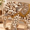 WellHomes™ Human Elephant Sculpture – Intricately Carved Decorative Showpiece for Home Décor