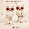WellHomes™ White Decorative Owl Showpiece Set of 2 | Elegant Owl Figurines for Home Décor